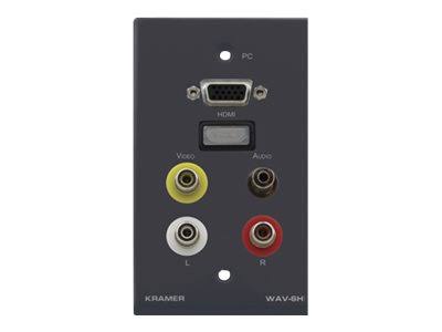 Mounting plate with HD-15, RCA X 3, mini-phone stereo 3.5 mm, HDMI Y597