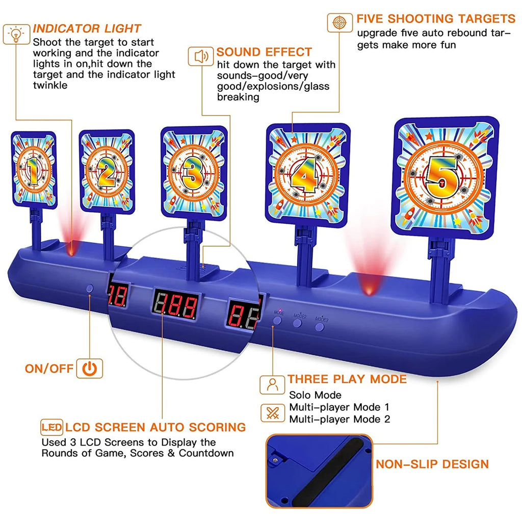 Electronic Shooting Target with 60 Foam Darts D1028