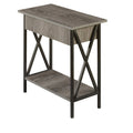 Weathered Gray Flip Top End Table Y111