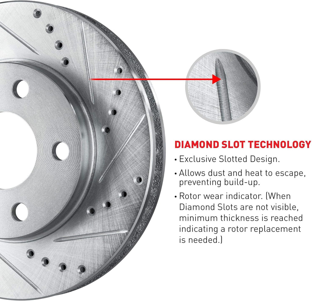 Front Rear Ceramic Brake Pads and Rotors Kit E843126