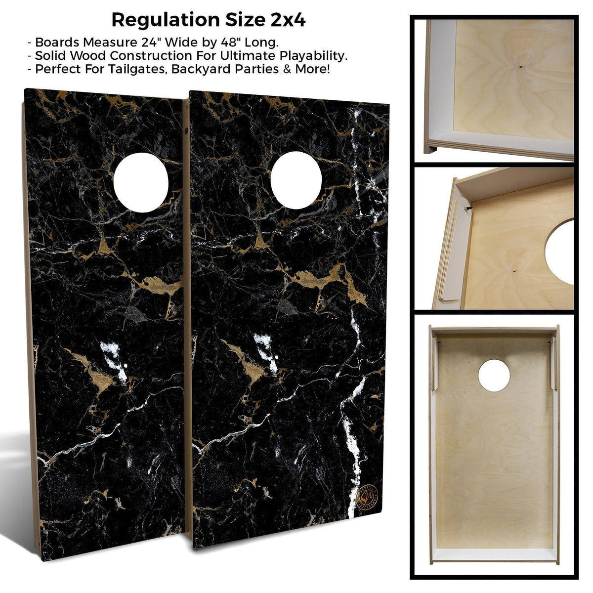 Black Marble Cornhole Set 2x3 Boards B138700