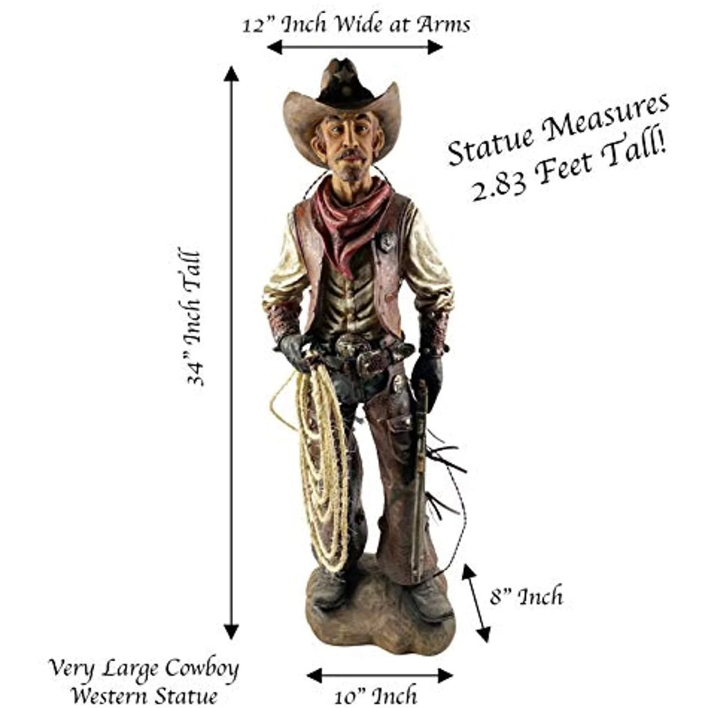 Western Cowboy Statue Hand Painted Figurine K201