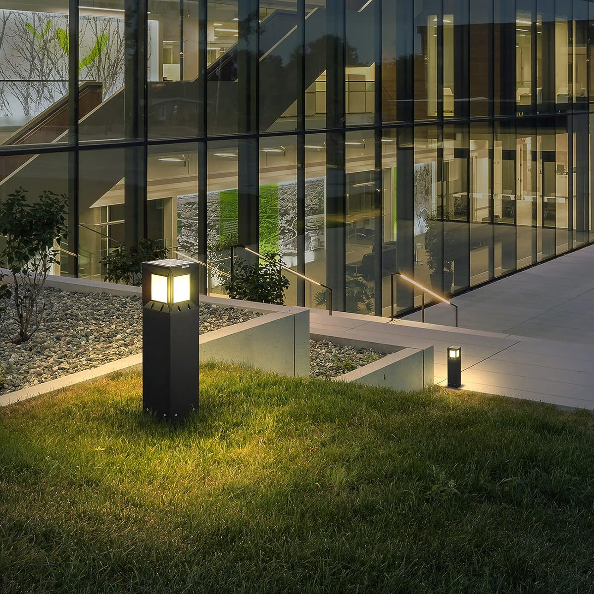 Solar Landscape Path Light, 32 Inches Outdoor Bollard Lighting A5627