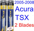 Acura TSX Replacement Wiper Blade Set of 2 Z3713