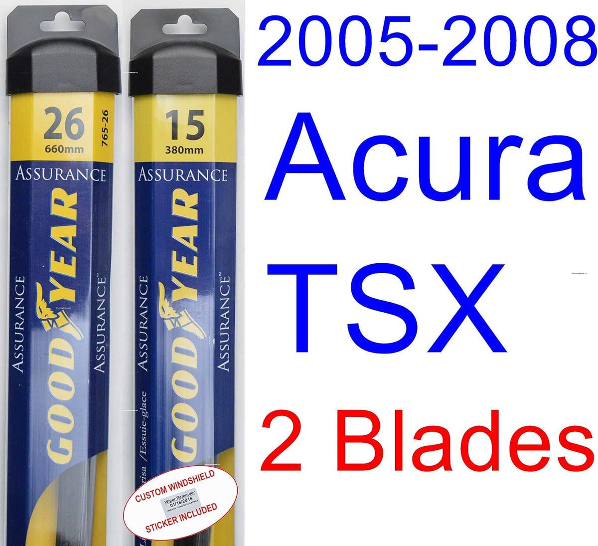 Acura TSX Replacement Wiper Blade Set of 2 Z3713