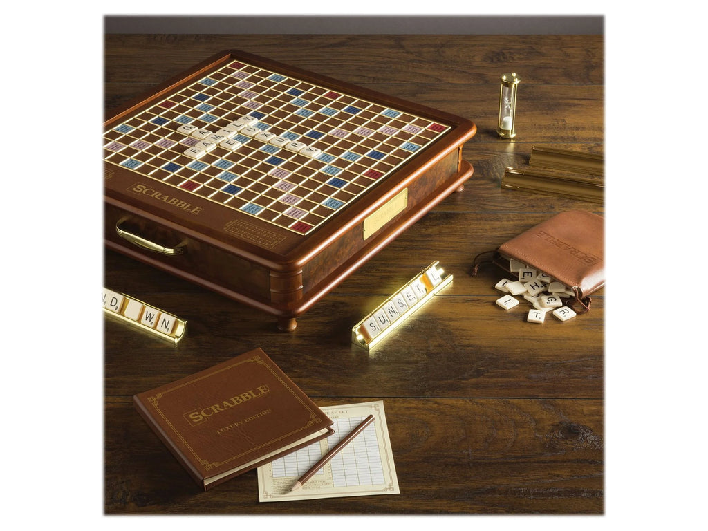 Scrabble Luxury Edition with Rotating Wooden Game Board C876