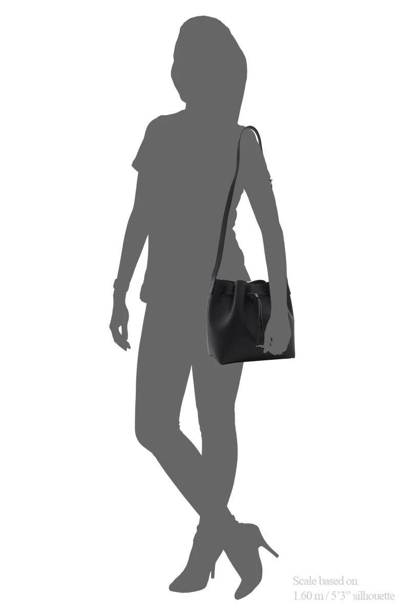 Black Leather Bucket Bag P479308