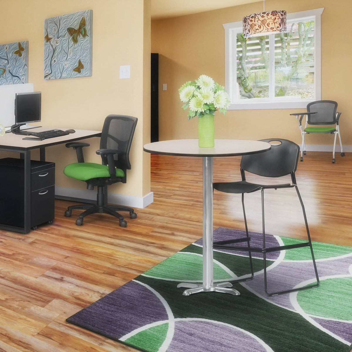 Mocha Walnut/Grey Round X-Base Table D8468