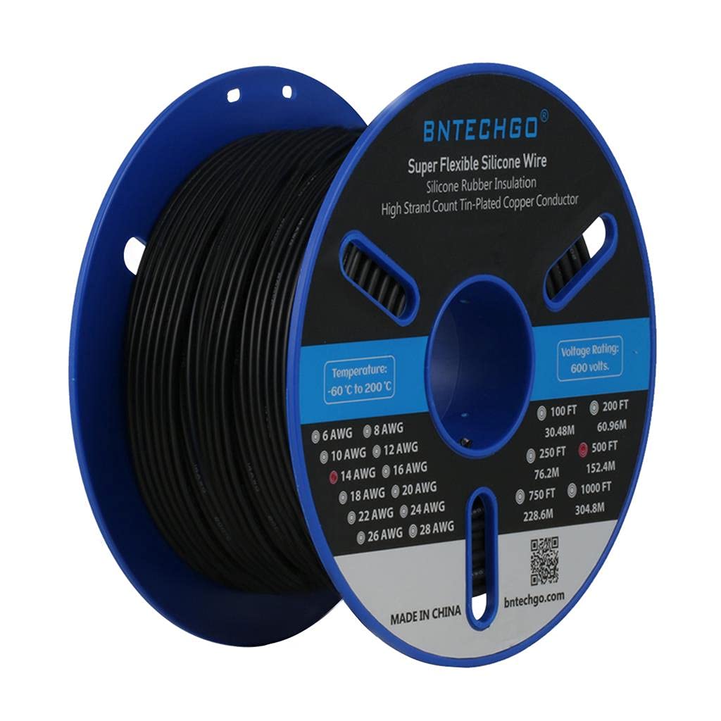 14 Gauge Silicone Wire Spool 200 ft Blue 14 AWG Stranded Tinned Copper Wire Pack of 2 N776