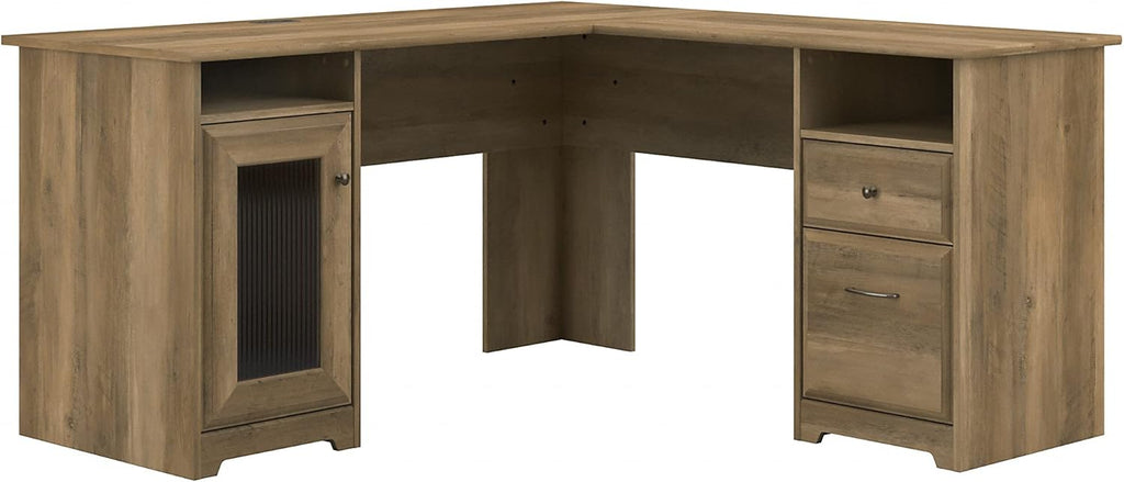Heather Gray L Shaped Computer Desk T42305