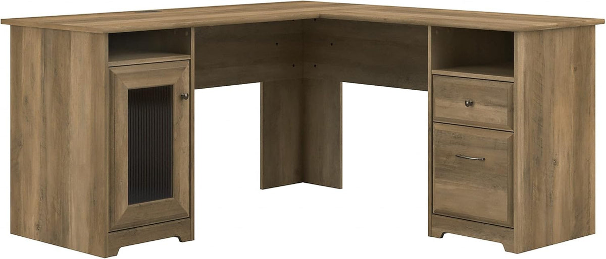 Heather Gray L Shaped Computer Desk T42305