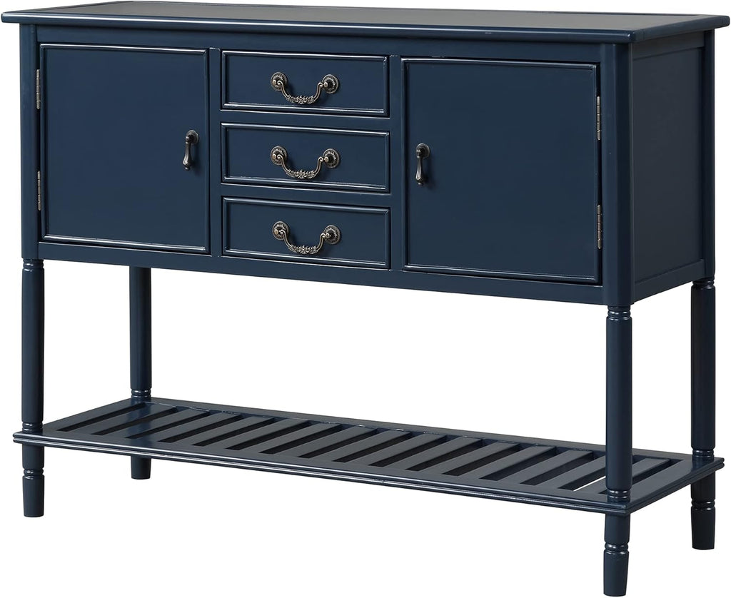 Solid Wood Console Table with 3 Drawers 2 Cabinet 1 Shelf M571