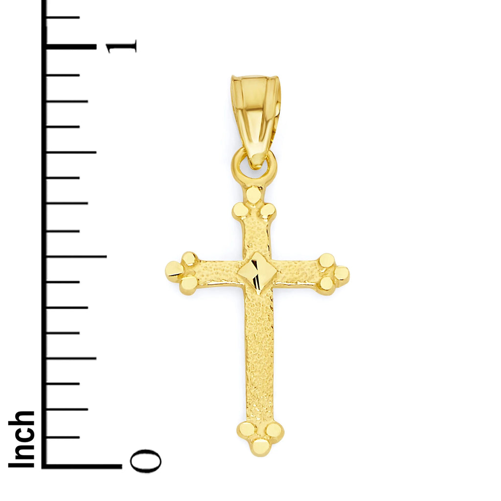 10k Gold Diamond Cut Cross Pendant A98156