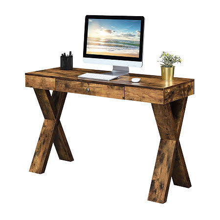 1 Drawer Desk Brown Y9874