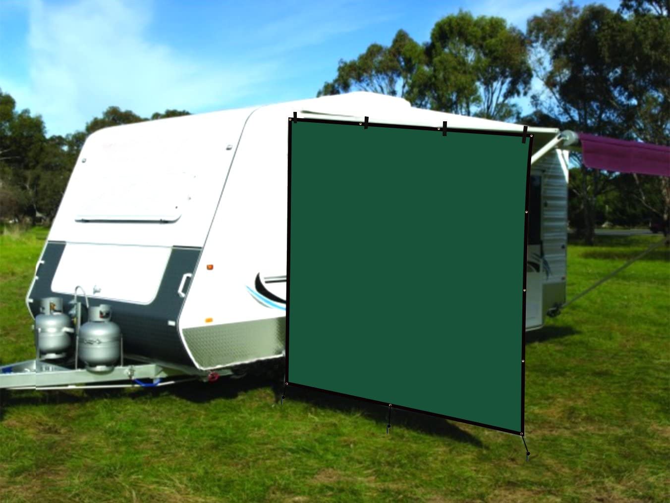 RV Awning Privacy Screen Shade Panel Kit, Dark Green S23148