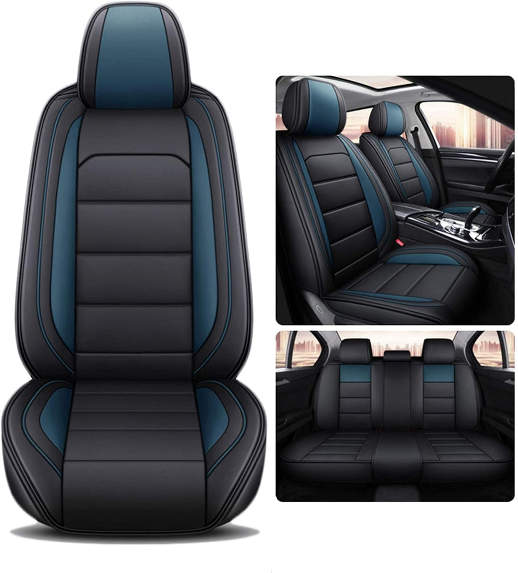 Black Coffee Leatherette Car Seat Cover Full Set P1467