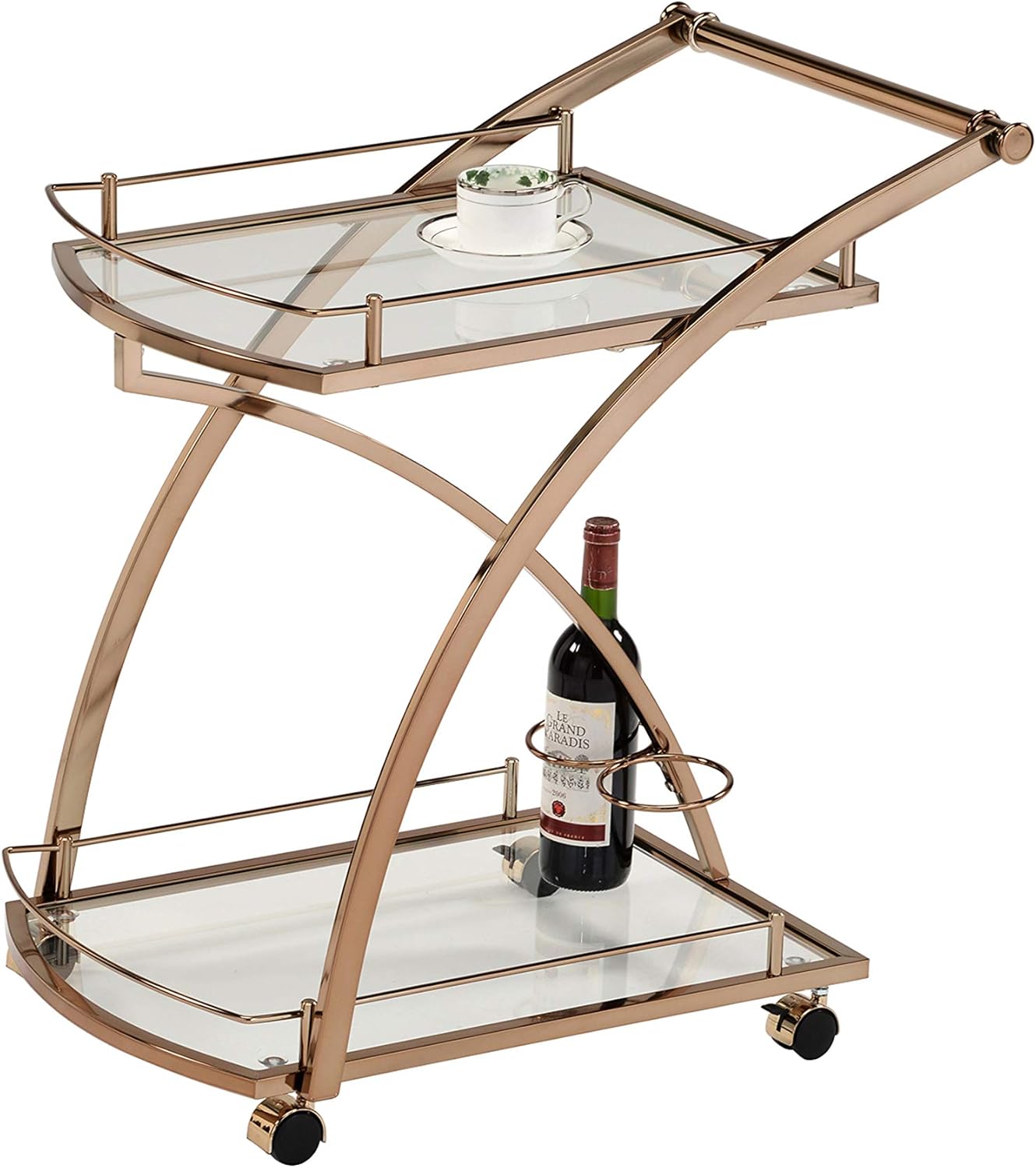 Gold Rolling Bar Serving Cart C2295