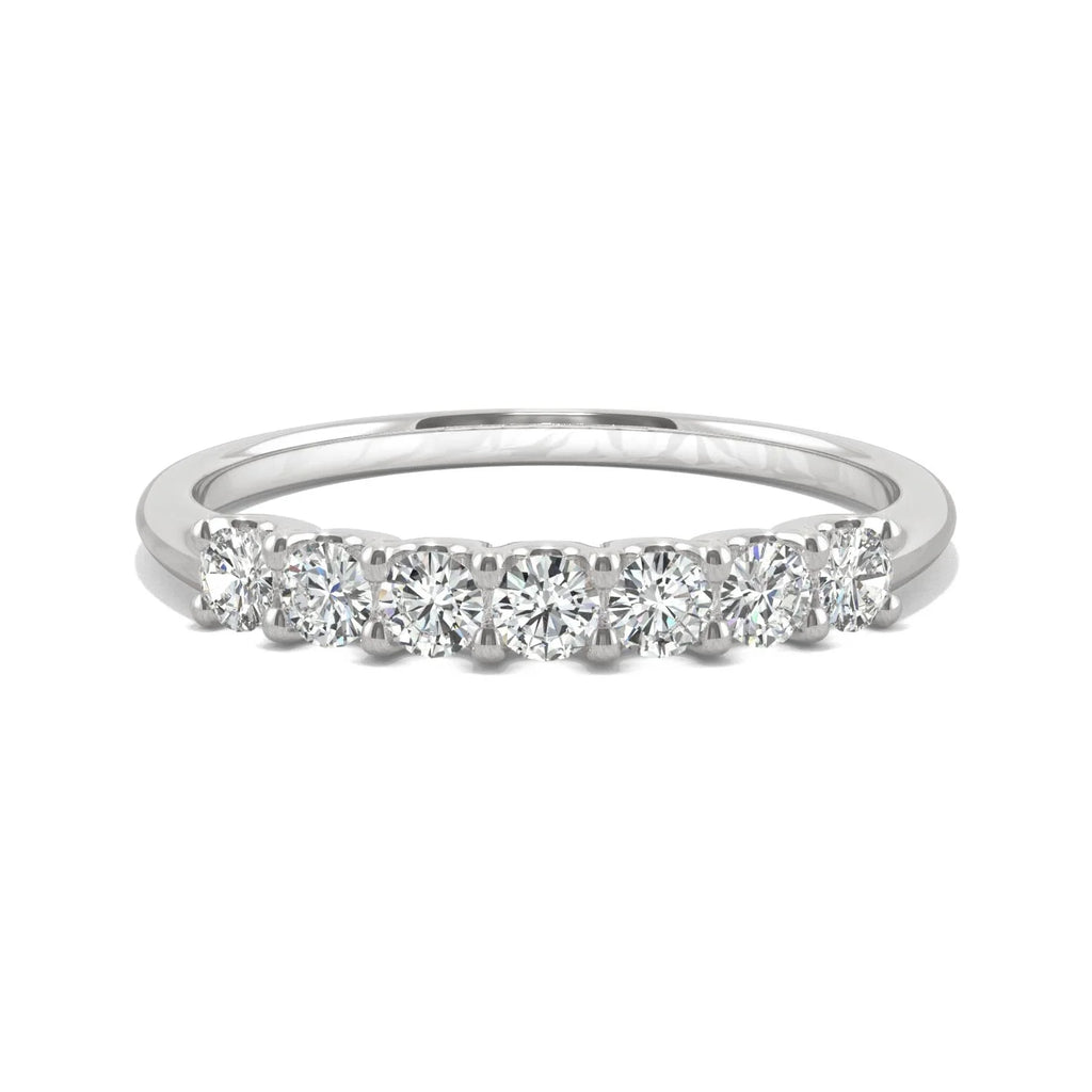 14K White Gold Moissanite Seven Stone Anniversary Band 0.42 DEW Q679128