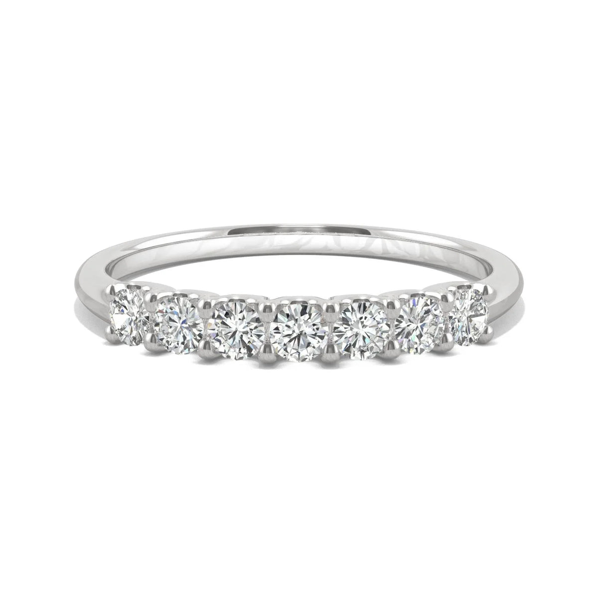 14K White Gold Moissanite Seven Stone Anniversary Band 0.42 DEW Q679128