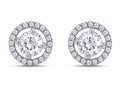 Moissanite Stud Earrings 1.20CT 5MM Lab Created Diamond 18K White Gold Over Sterling Silver D Color VVS1 Clarity Halo Studs Z28257