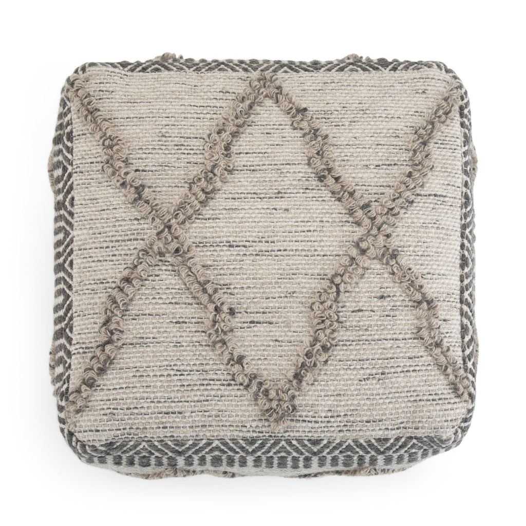 Square Pouf Blue/Natural T787211