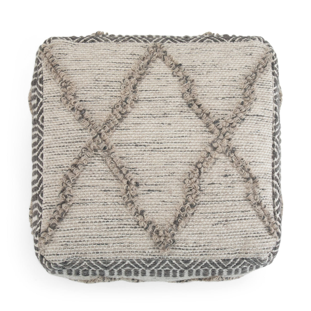 Square Pouf Blue/Natural T787211
