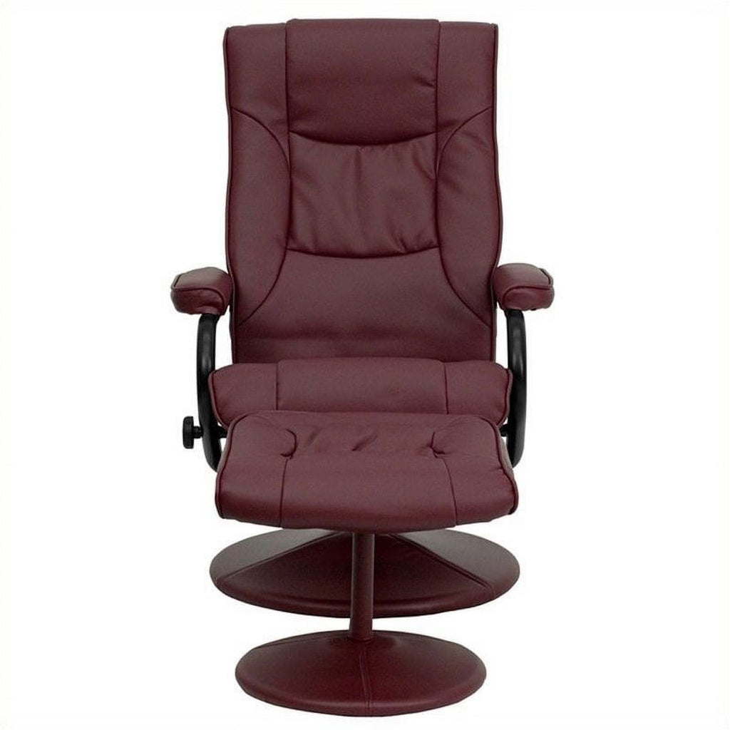 Burgundy Recliner and Ottoman U2207
