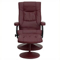 Burgundy Recliner and Ottoman U2207