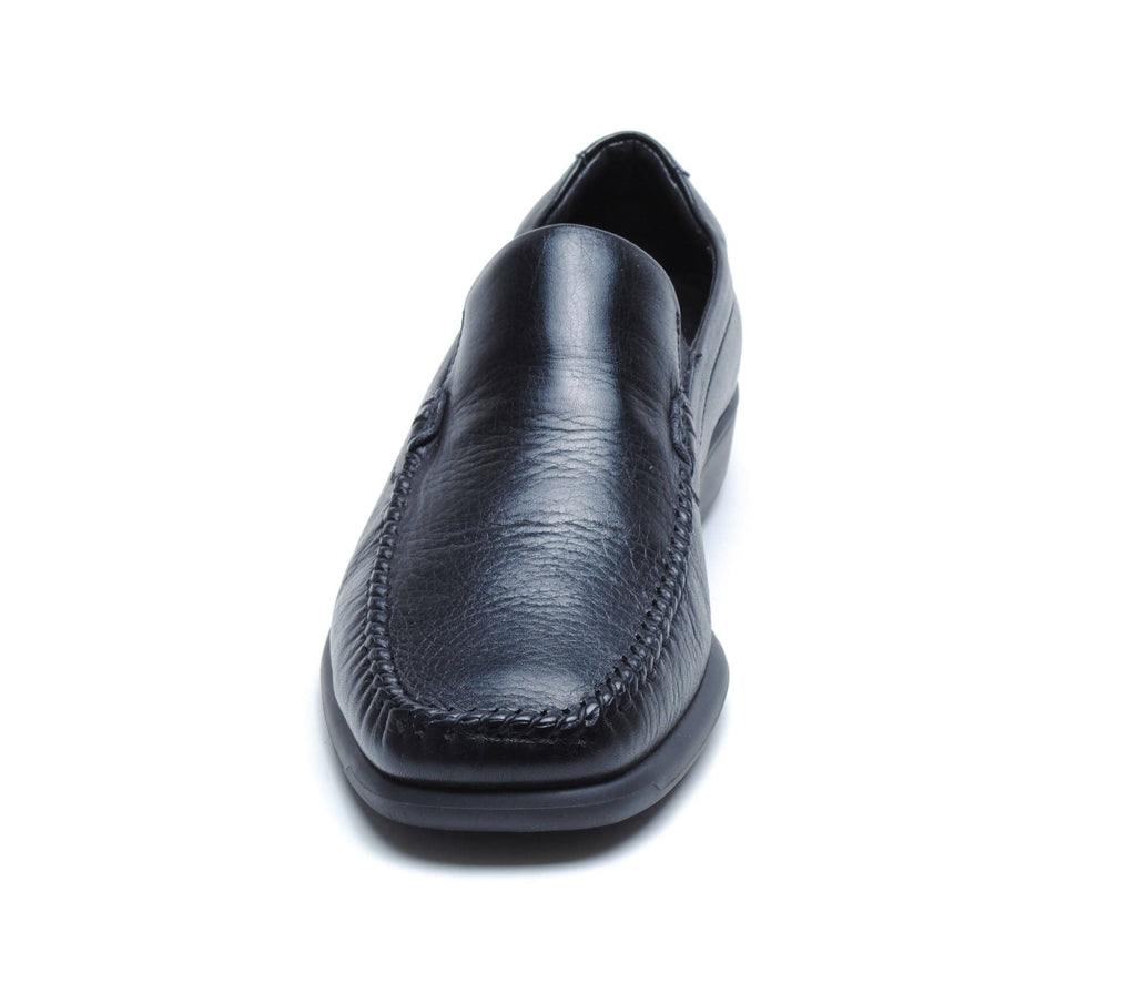 Black Waxed Leather Shoes B2715