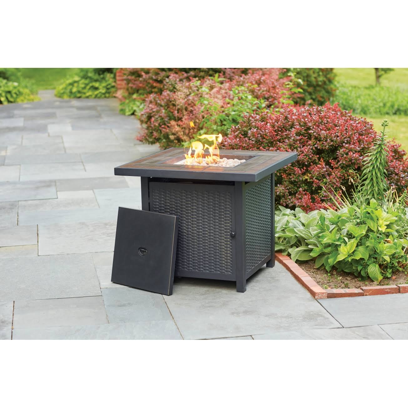 Square Steel Propane Fire Pit A833856