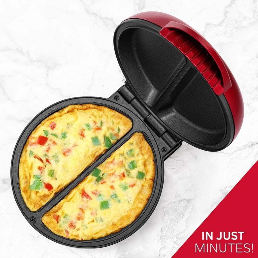 Metallic Red Non-Stick 2 Section Omelet & Frittata Pan F3002