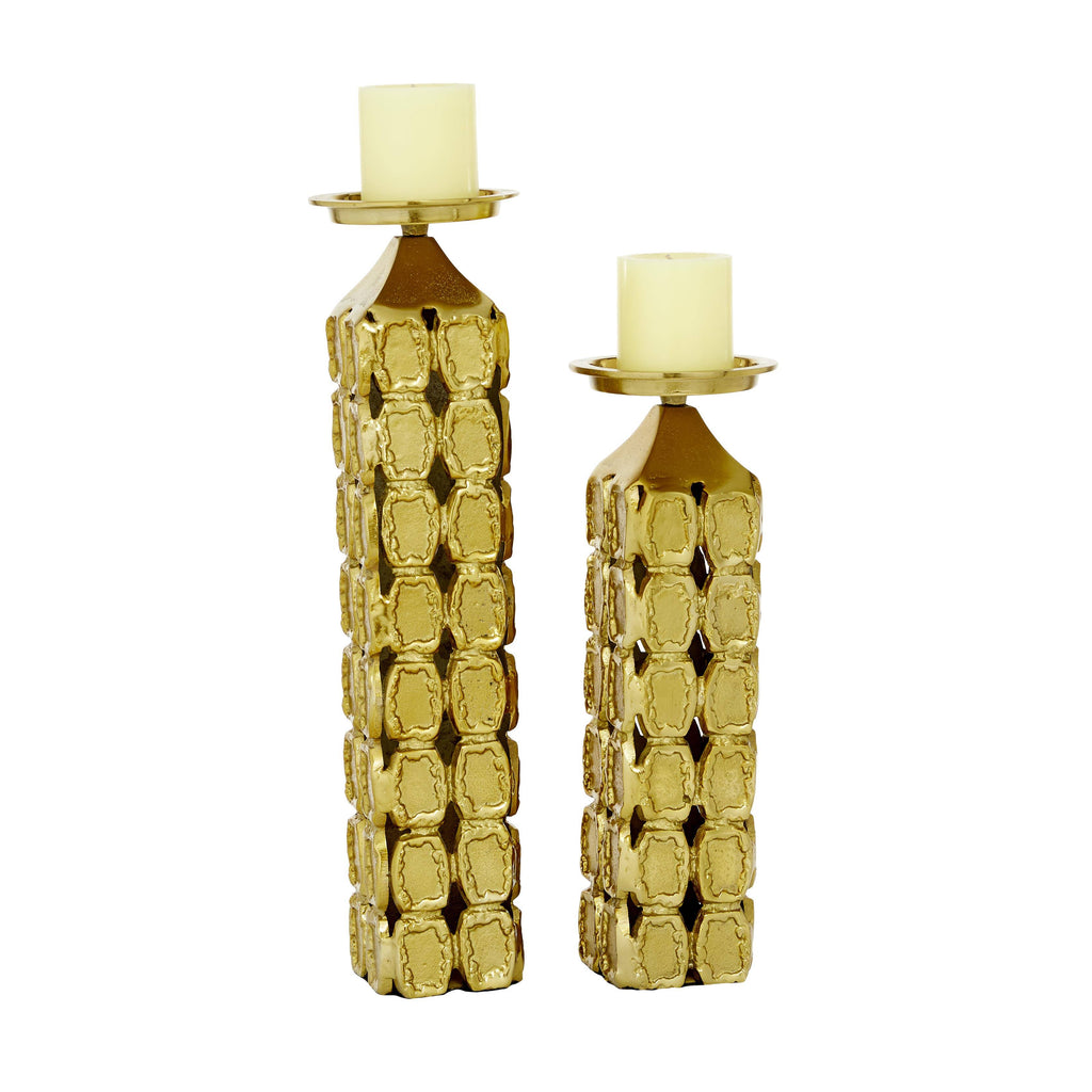 Gold Aluminum Candle Holder 19 R305306