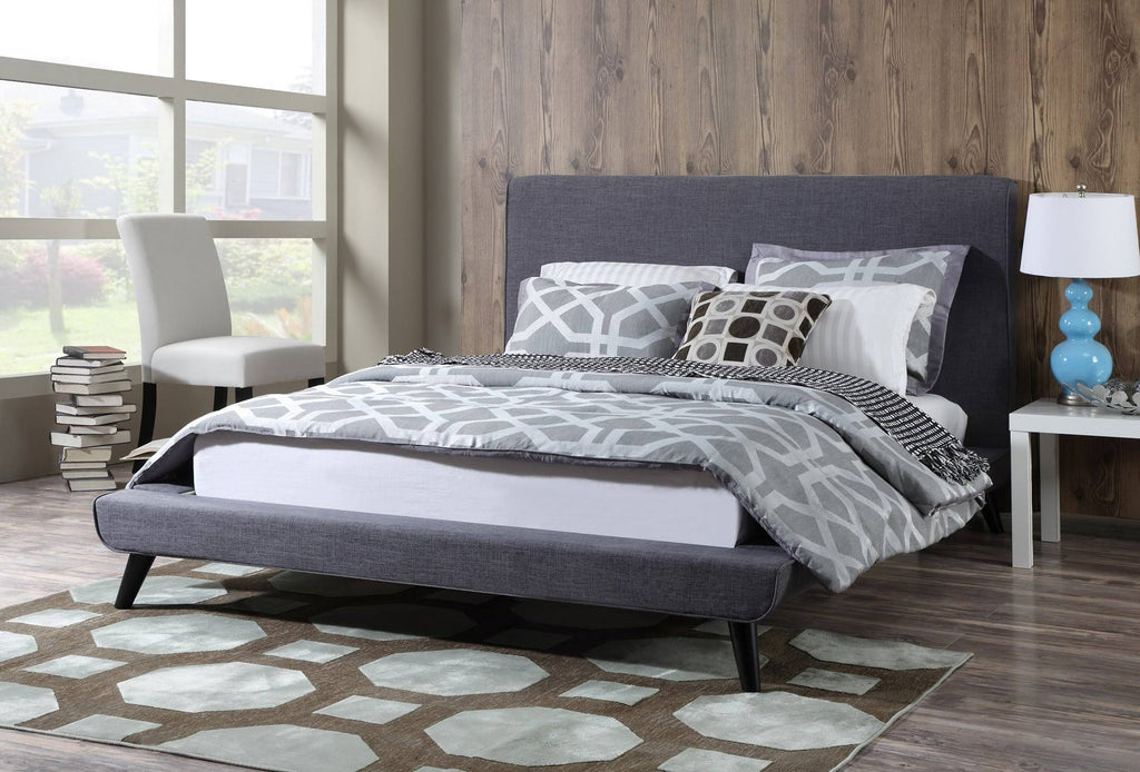 Grey Linen Full Bed U9318