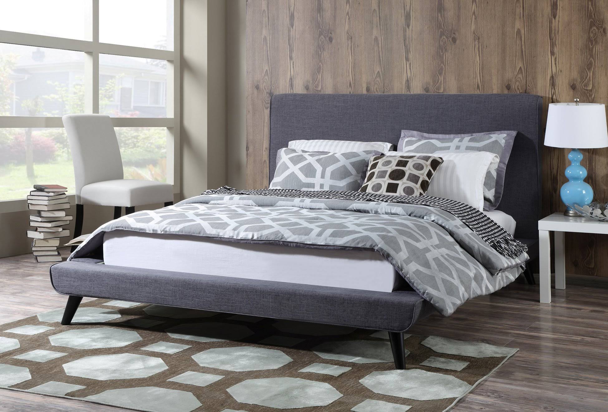 Grey Linen Full Bed U9318