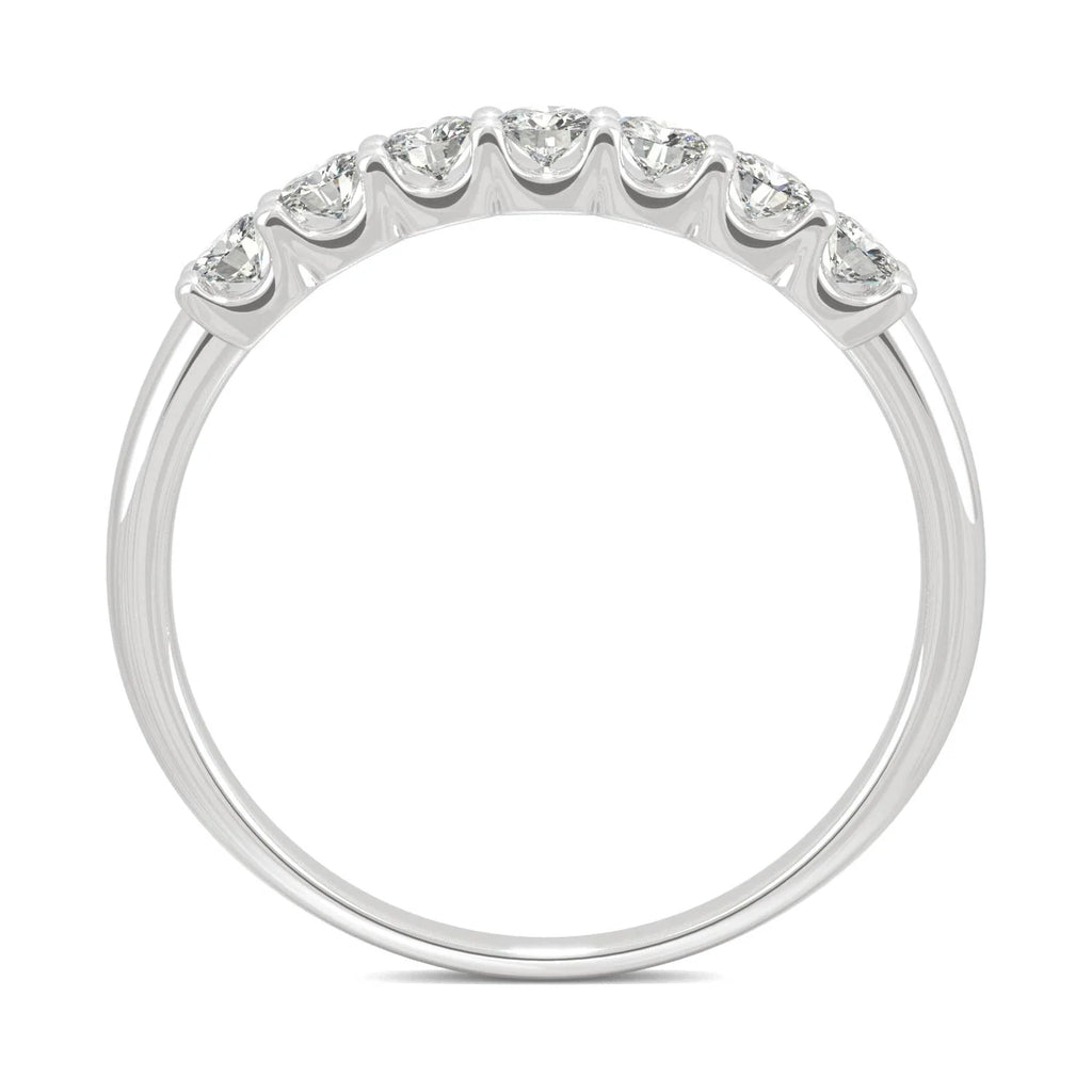 14K White Gold Moissanite Seven Stone Anniversary Band 0.42 DEW Q679128