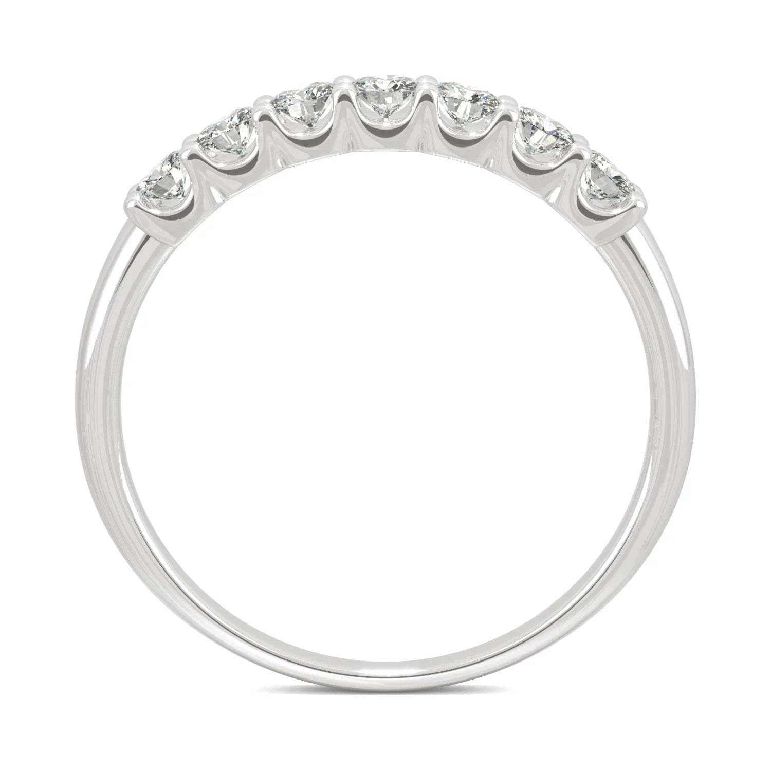 14K White Gold Moissanite Seven Stone Anniversary Band 0.42 DEW Q679128