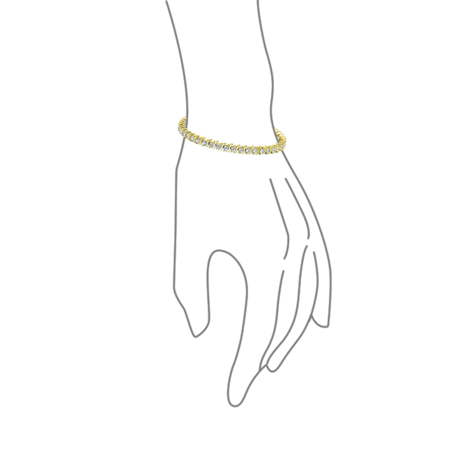 Gold Plated CZ Tennis Bracelet 7" F127
