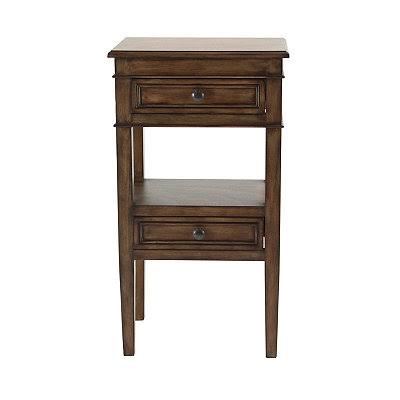 Distressed Brown Wooden Drawer Accent Table V815160