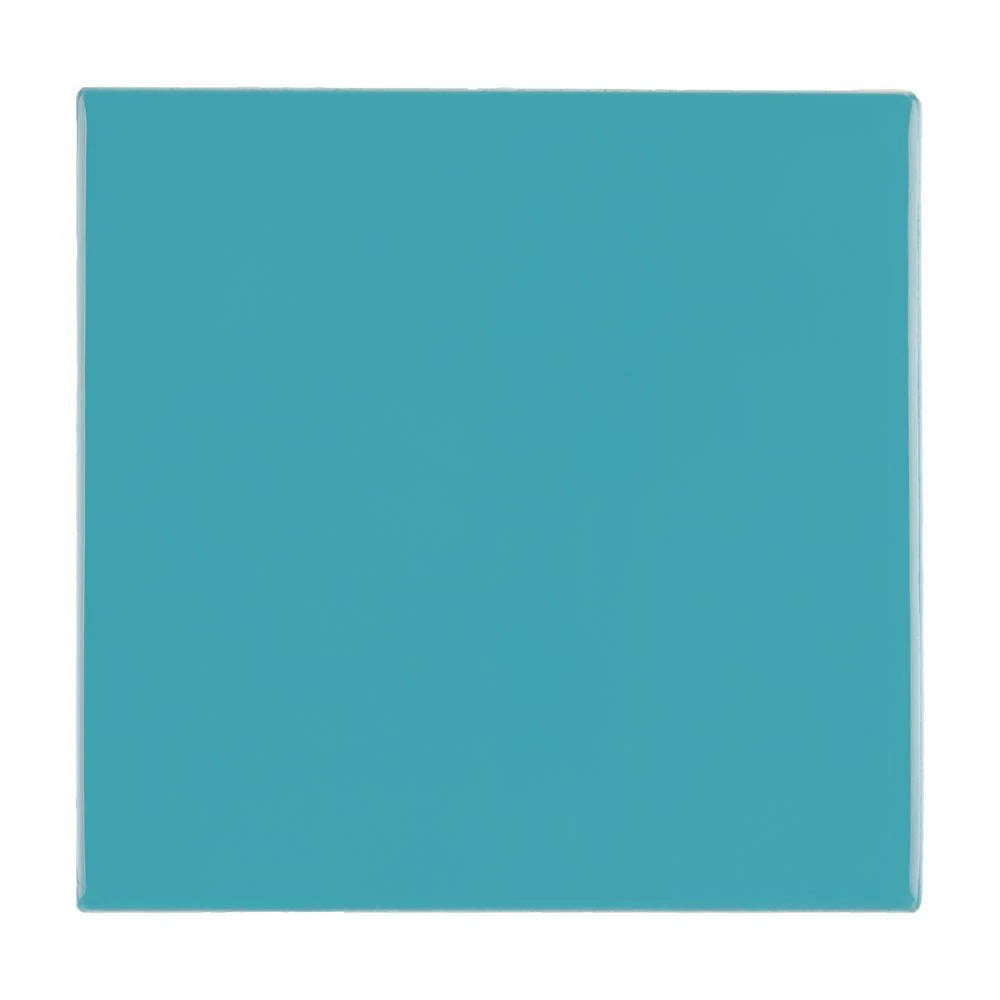 Teal 4-1/4 in. x 4-1/4 in. Glazed Ceramic Wall Tile T2139