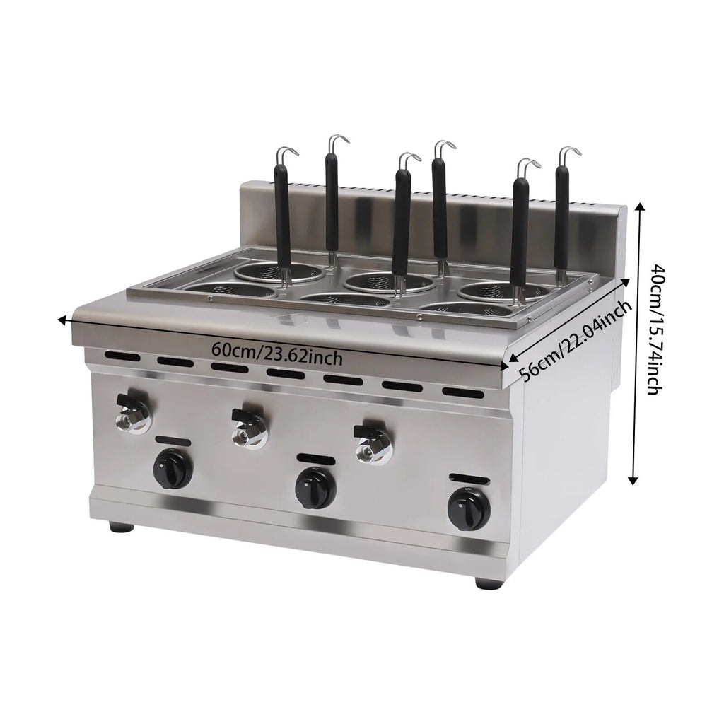 6 Holes Commercial Propane Gas Pasta Cooker J1646