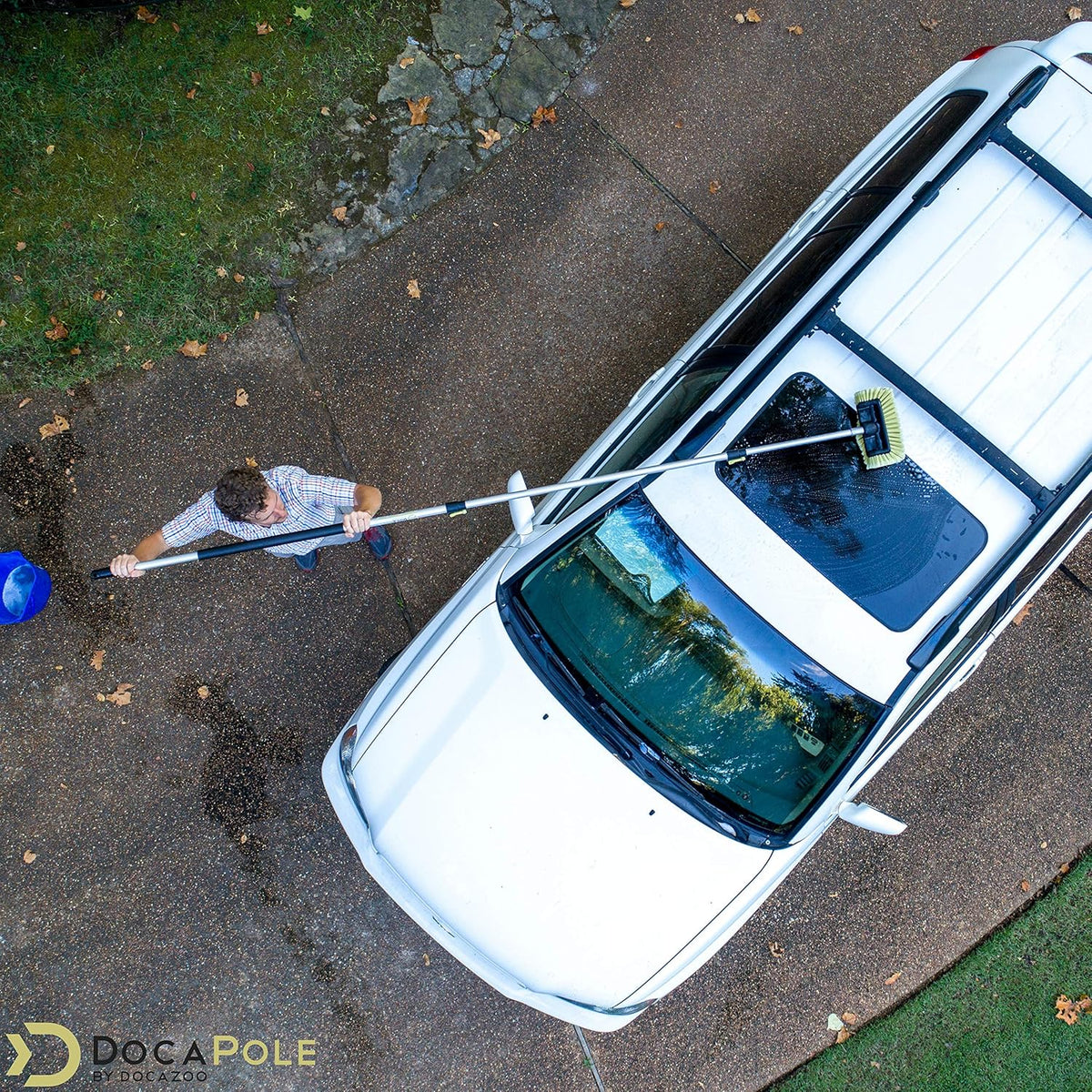 5-12 Foot Car Cleaning Kit with Soft Car Wash Brush, Car Squeegee, Car Wash Mitt, Microfiber Cleaning Head & Extension Pole U786
