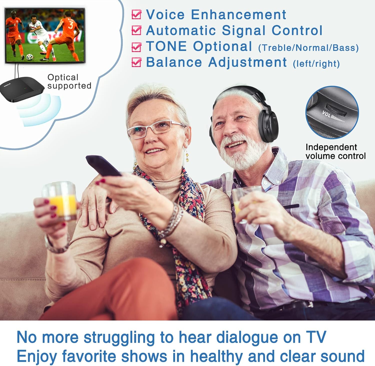Wireless TV Headphones with Extra Battery W56204