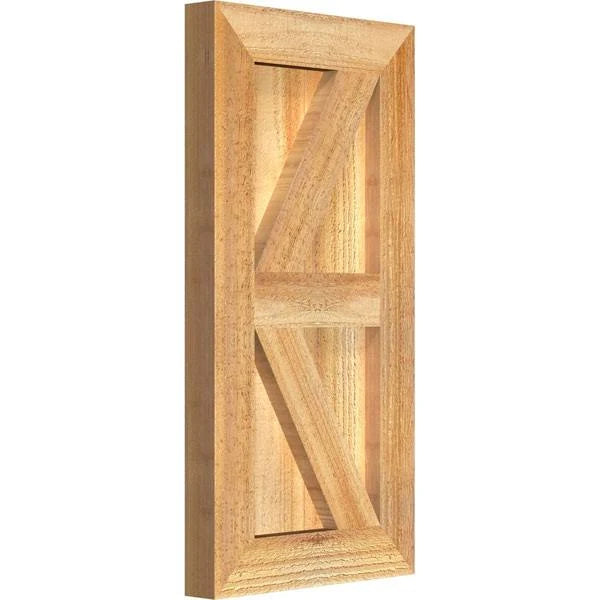 Rough Sawn Western Red Cedar Framed Board-n-Batten Shutters with Z-Bar U986106