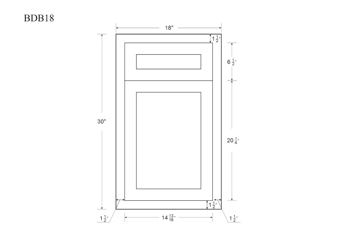21 inch Wide Base Cabinet Snow White Inset Shaker Single Door Single Drawer Unassembled C7229
