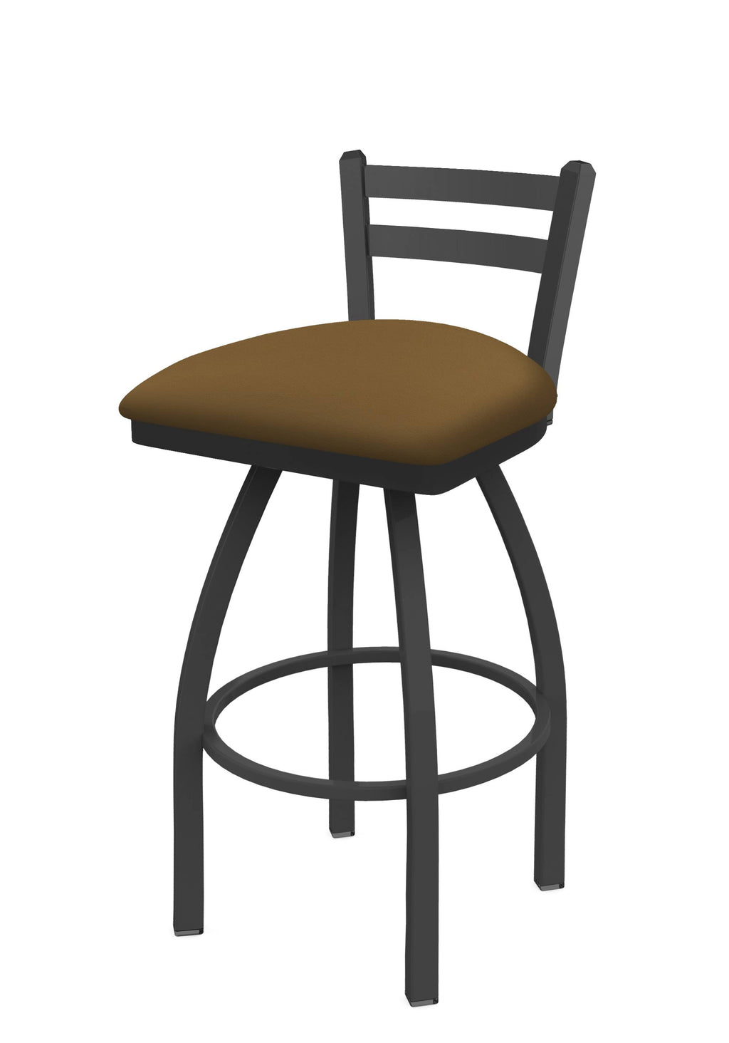 25x22 Low Back Swivel Counter Stool with Pewter Saddle Seat Z923