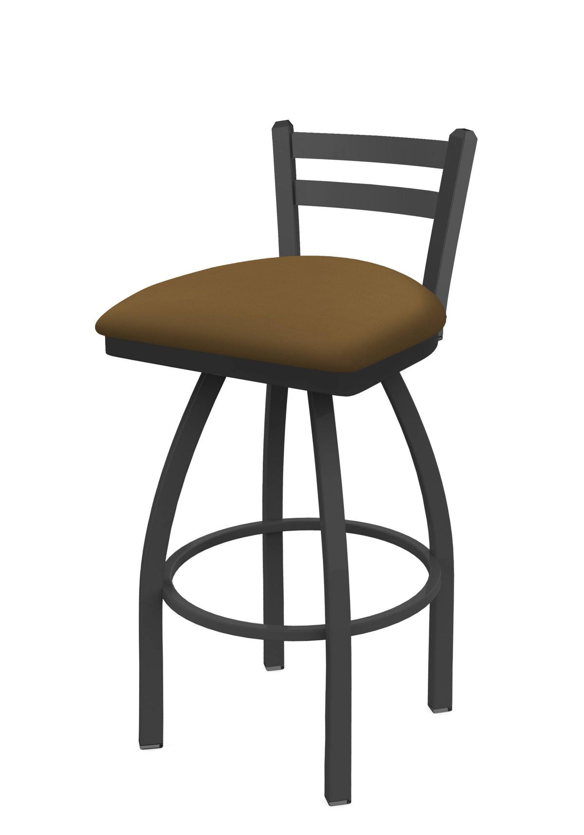 25x22 Low Back Swivel Counter Stool with Pewter Saddle Seat Z923
