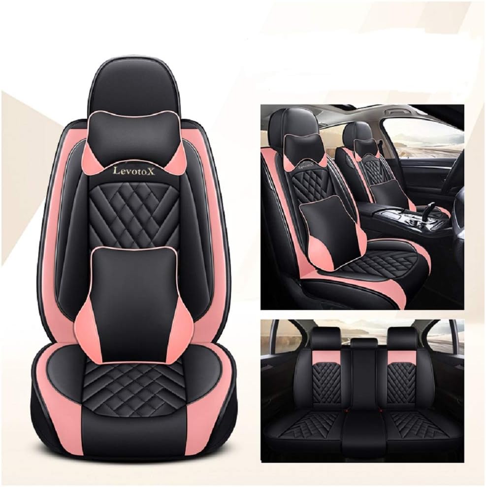 5 Seats Full Set Car Seat Covers (L-Red) F1375