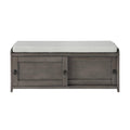 Mid Century Modern Multipurpose Storage Bench with Cabinets, Gray I9394