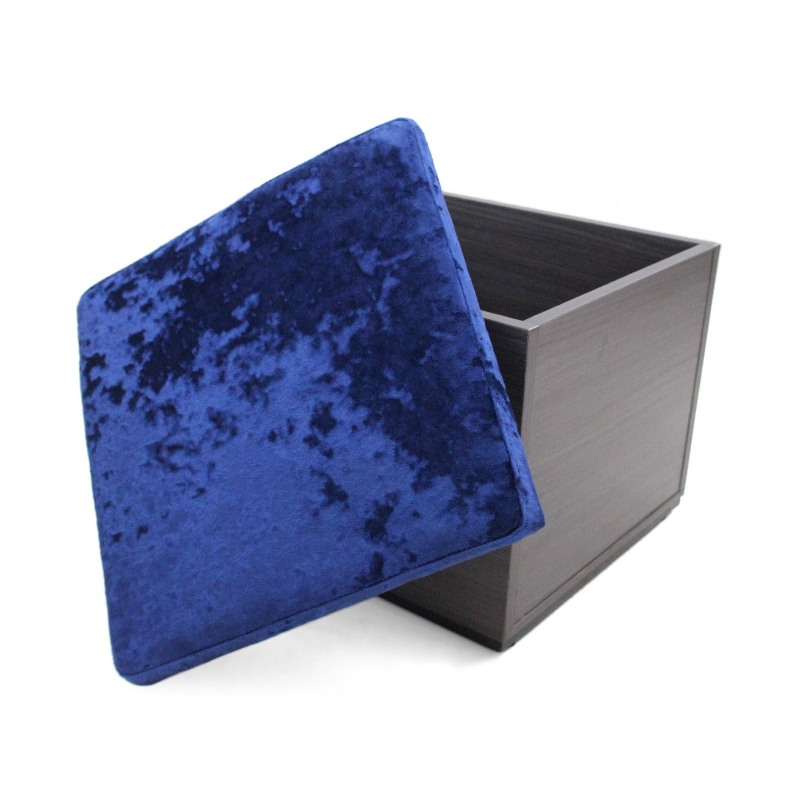 Black Gray Velvet Ottoman with Faux Wood Frame X98378