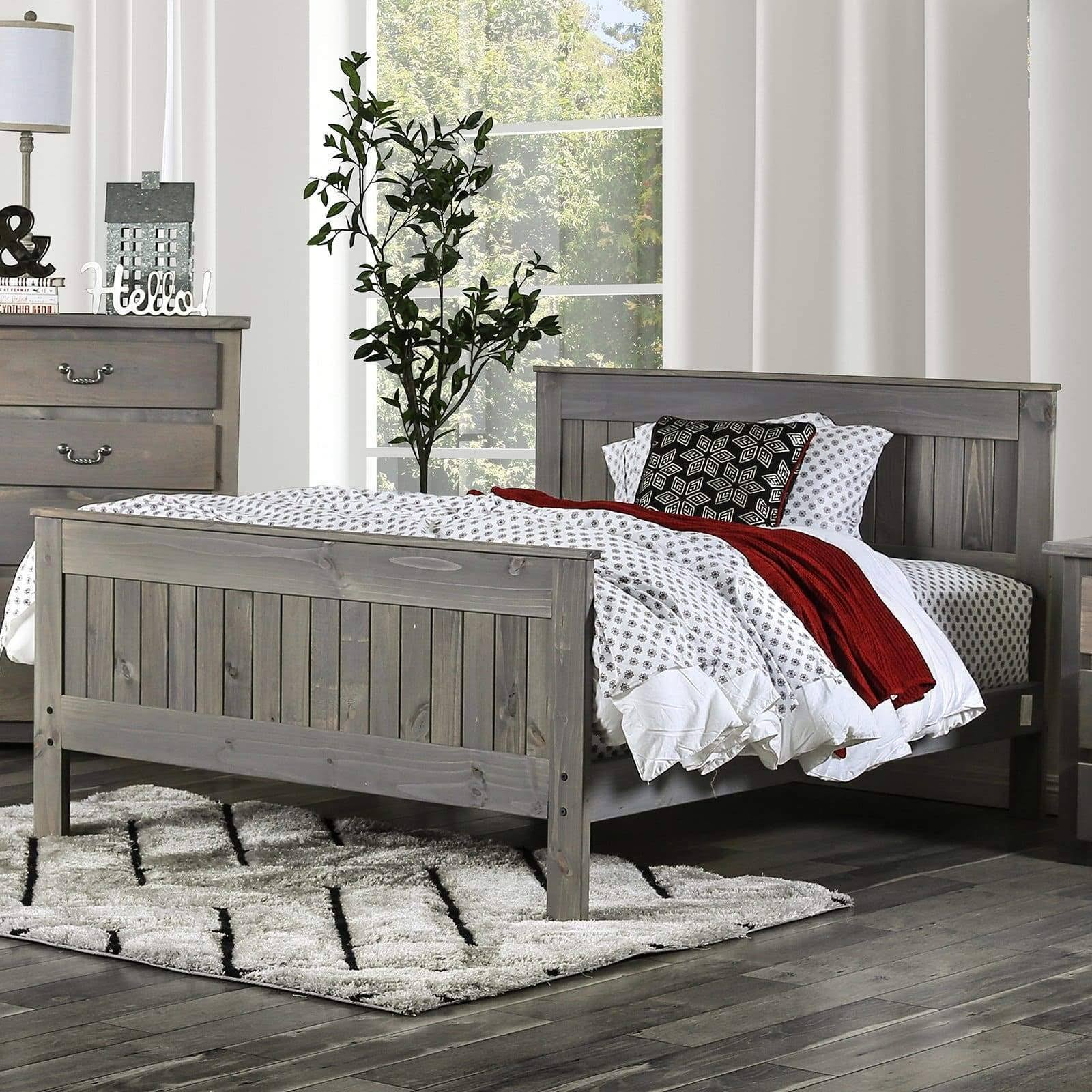 Weathered Gray Twin Bed X597